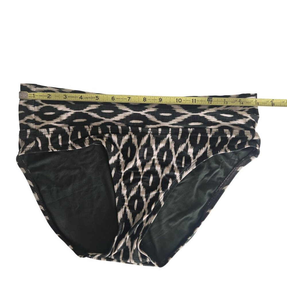Robin Piccone 3 Swim Pieces Women M Olive Green & Cream Ikat Comfy Flattering - Picture 7 of 15
